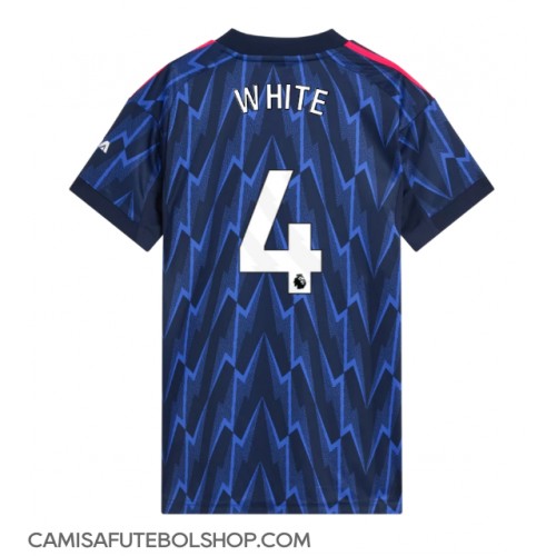 Camisa de time de futebol Arsenal Ben White #4 Replicas 2º Equipamento Feminina 2025-26 Manga Curta Camisa de time de futebol Arsenal Ben White #4 Replicas 2º Equipamento Feminina 2025-26 Manga Curta
